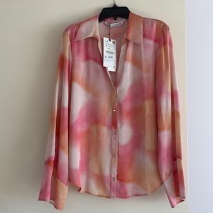 Zara Tie Dye Pink Blouse